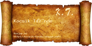Kocsik Tünde névjegykártya