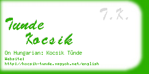 tunde kocsik business card