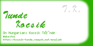 tunde kocsik business card